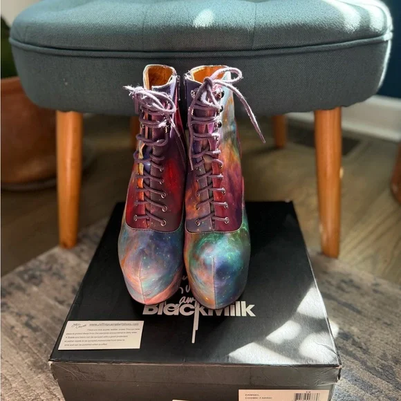 Jeffrey Campbell x Blackmilk Cosmic Damsel Platform Boots - Picture 6 of 12